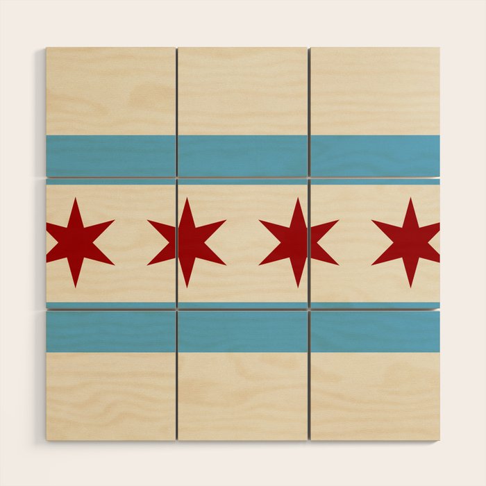 Chicago Flag II Wood Wall Art Gallery Image 1