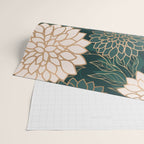 Floral Aesthetic in Dark Teal Green, Ivory and Gold Wrapping Paper Gallery Image 2