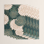 Floral Aesthetic in Dark Teal Green, Ivory and Gold Wrapping Paper Gallery Image 3