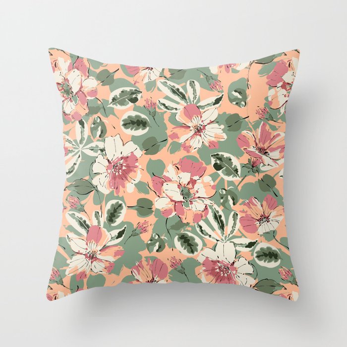 Modern tropical garden PFG2 Throw Pillow Gallery Image 1
