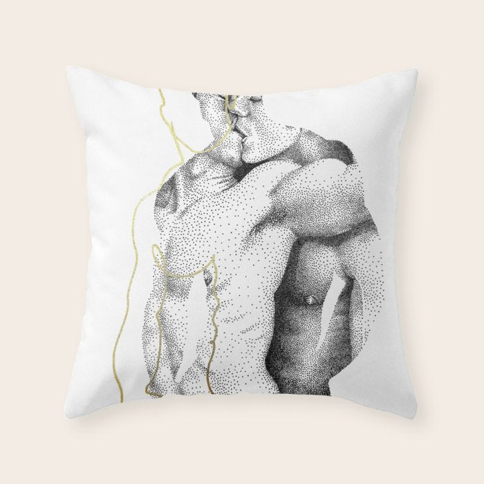 Figuration 1 (GOLD DOESN'T PRINT SHINY) Throw Pillow Gallery Image 1