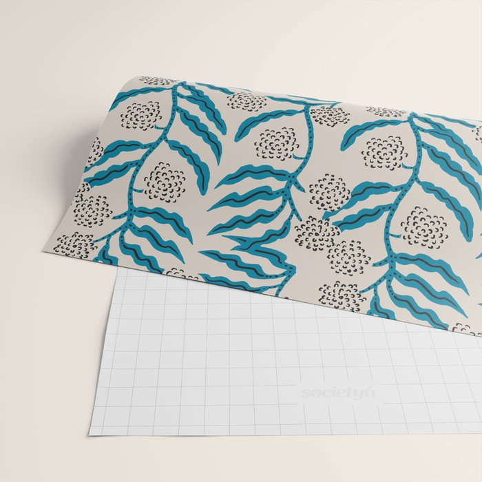LA VILLE VINE BLUE Wrapping Paper Gallery Image 2