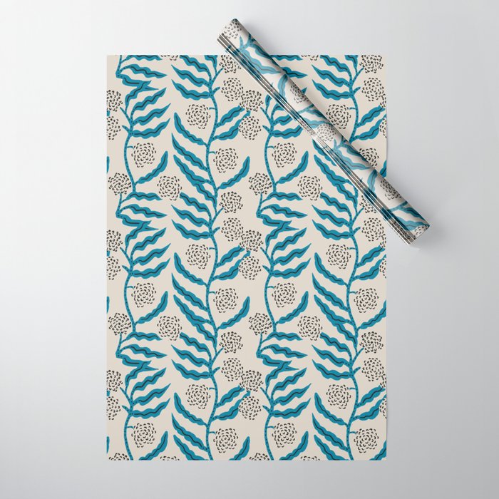 LA VILLE VINE BLUE Wrapping Paper Gallery Image 1