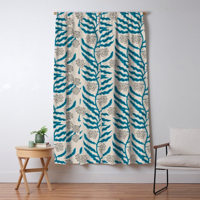 LA VILLE VINE BLUE Window Curtain Gallery Image 1