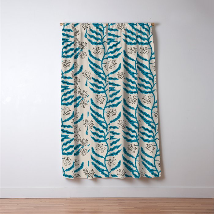 LA VILLE VINE BLUE Window Curtain Gallery Image 3