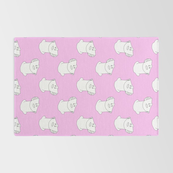 Vaporwave greek statue doodle pattern Rug Gallery Image 2