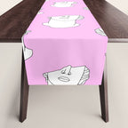 Vaporwave greek statue doodle pattern Table Runner Gallery Image 1
