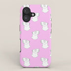 Vaporwave greek statue doodle pattern iPhone Case Gallery Image 1