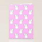 Vaporwave greek statue doodle pattern Stationery Card Gallery Image 2