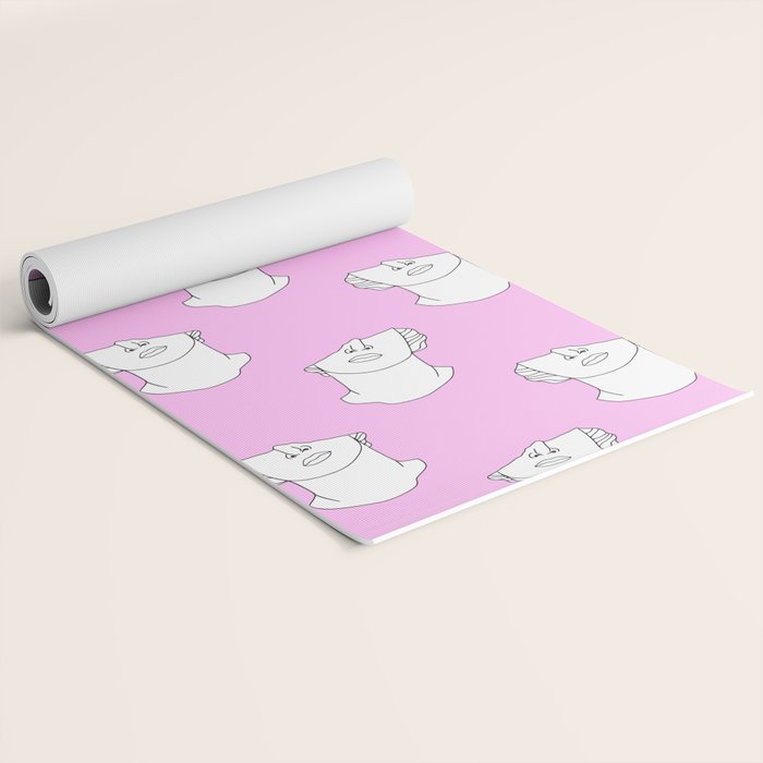 Vaporwave greek statue doodle pattern Yoga Mat Gallery Image 2