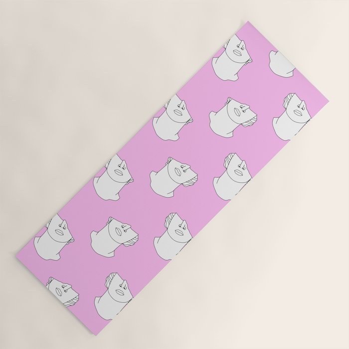 Vaporwave greek statue doodle pattern Yoga Mat Gallery Image 1