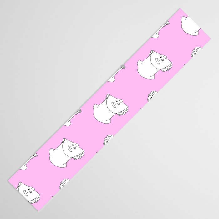 Vaporwave greek statue doodle pattern Table Runner Gallery Image 3