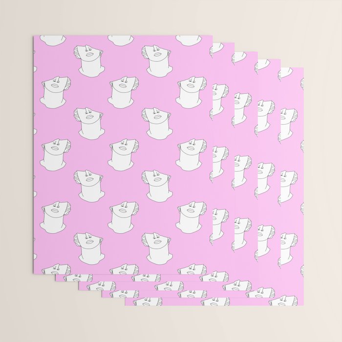 Vaporwave greek statue doodle pattern Wrapping Paper Gallery Image 3
