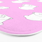 Vaporwave greek statue doodle pattern Bath Mat Gallery Image 3