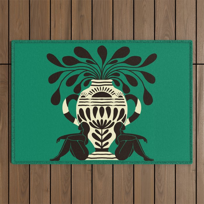 Greco Ladies and Vase Outdoor Rug Gallery Image 1