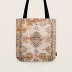 Orange Vintage Rug Design Tote Bag Gallery Image 1