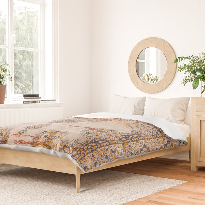 Orange Vintage Rug Design Duvet Cover Gallery Image 2
