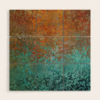 Vintage Copper and Teal Rust Wood Wall Art Gallery Image 1