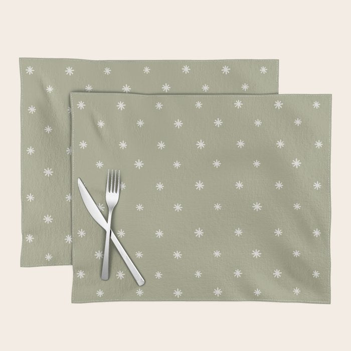 Sparkles Sage Green Placemat Gallery Image 1