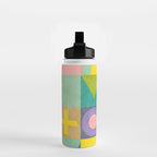 mid  century modern geometric checkers summer 2 Water Bottle Gallery Image 2