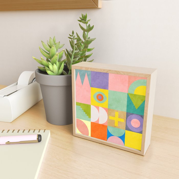 mid  century modern geometric checkers summer 2 Mini Art Print Gallery Image 2