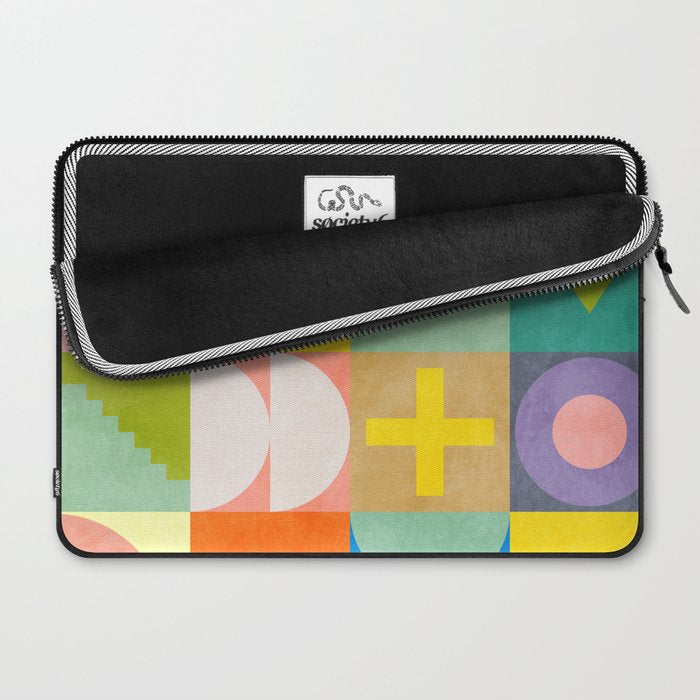 mid  century modern geometric checkers summer 2 Laptop Sleeve Gallery Image 2