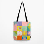 mid  century modern geometric checkers summer 2 Tote Bag Gallery Image 2