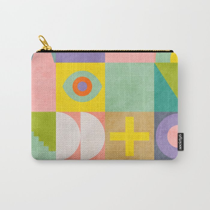 mid  century modern geometric checkers summer 2 Carry All Pouch Gallery Image 1