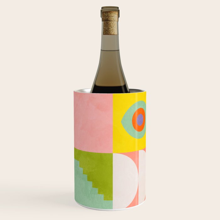 mid  century modern geometric checkers summer 2 Wine Chiller Gallery Image 2