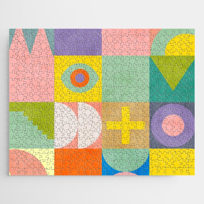 mid  century modern geometric checkers summer 2 Jigsaw Puzzle Gallery Image 1