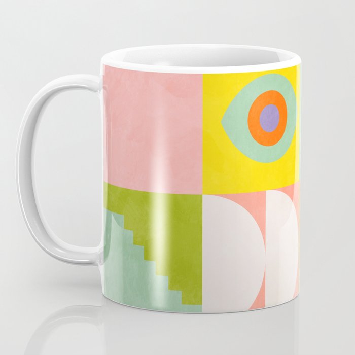 mid  century modern geometric checkers summer 2 Coffee Mug Gallery Image 3