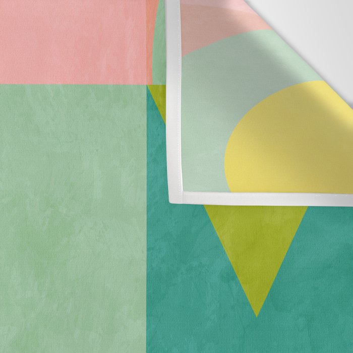 mid  century modern geometric checkers summer 2 Wall Tapestry Gallery Image 3