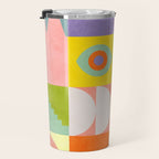 mid  century modern geometric checkers summer 2 Travel Mug Gallery Image 3