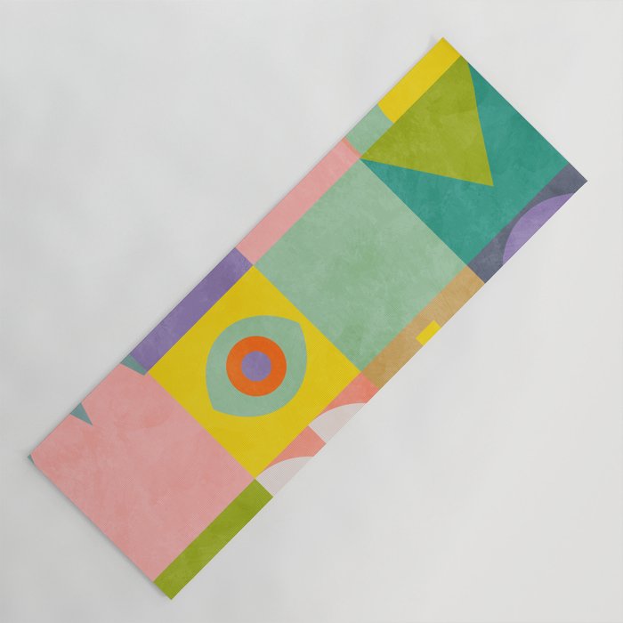 mid  century modern geometric checkers summer 2 Yoga Mat Gallery Image 1