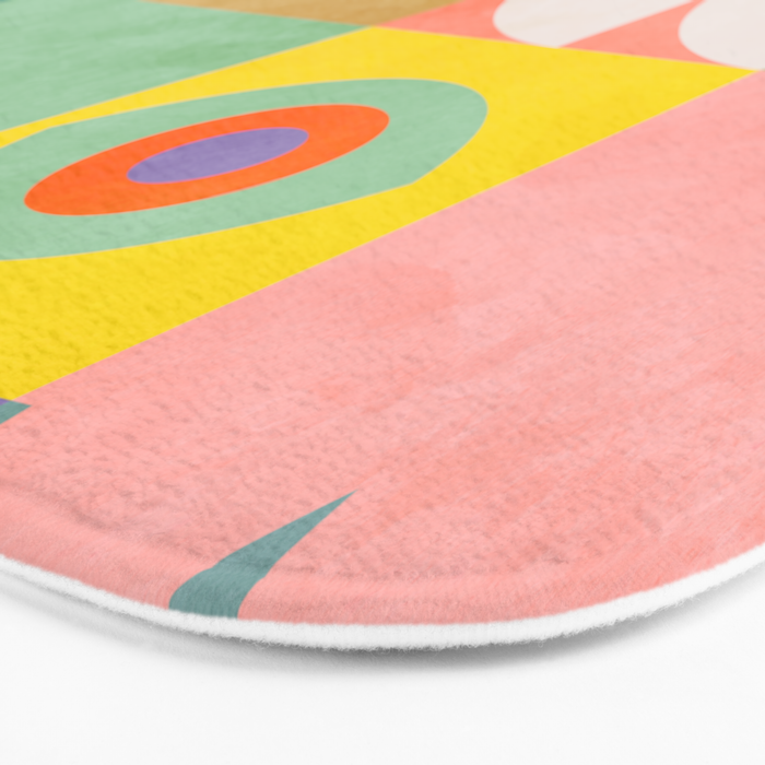 mid  century modern geometric checkers summer 2 Bath Mat Gallery Image 3