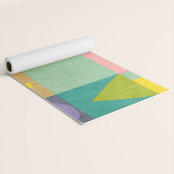 mid  century modern geometric checkers summer 2 Yoga Mat Gallery Image 2