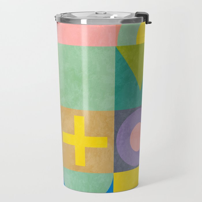 mid  century modern geometric checkers summer 2 Travel Mug Gallery Image 2