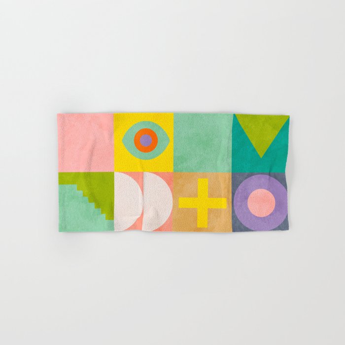 mid  century modern geometric checkers summer 2 Bath Towel Gallery Image 1