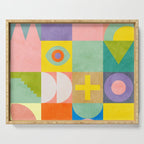 mid  century modern geometric checkers summer 2 Serving Tray Gallery Image 1