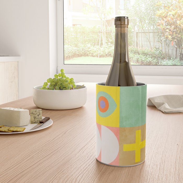 mid  century modern geometric checkers summer 2 Wine Chiller Gallery Image 4