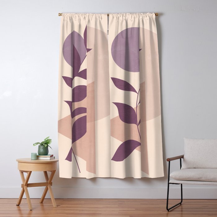 Minimal Abstract Art Plant 12 Window Curtain Gallery Image 1