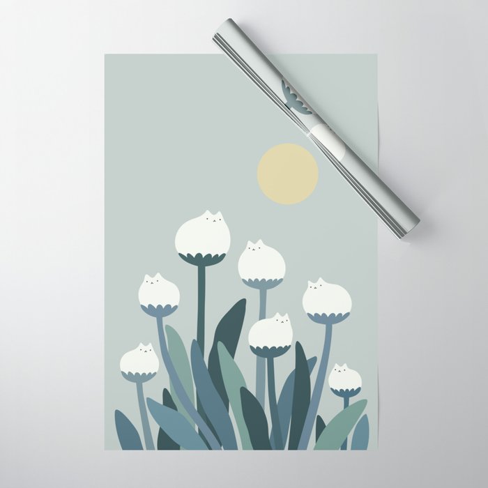 Cat and Plant 76 Wrapping Paper Gallery Image 1