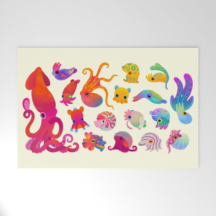 Cephalopod - pastel Welcome Mat Gallery Image 1