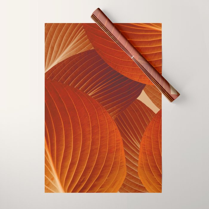 Leaves in Terracotta Color #decor #society6 #buyart Wrapping Paper Gallery Image 1