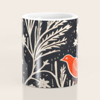 Red And Black Woodblock Birds Coffee Mug Gallery Image 4