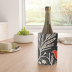 Red And Black Woodblock Birds Wine Chiller Gallery Image 4
