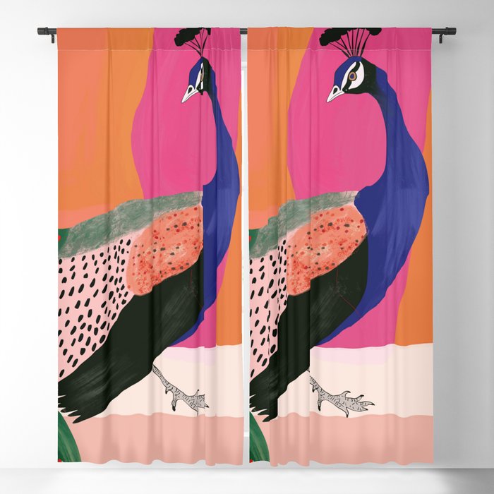 Beautiful Peacock Window Curtain Gallery Image 1