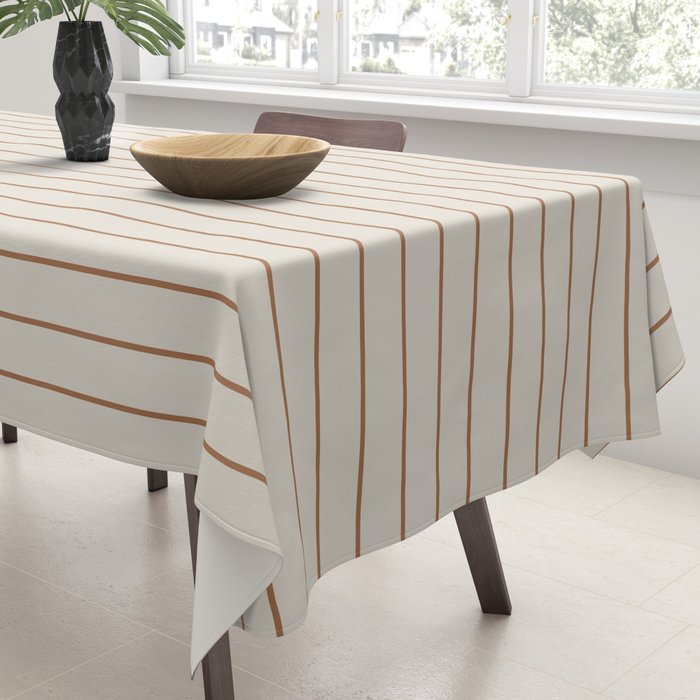 Minimal Arch XVI Earthy Natural Modern Geometric Lines Tablecloth Gallery Image 3