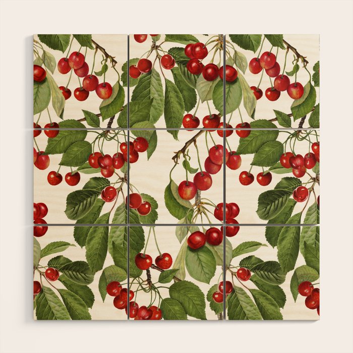 Lush Cherry Orchard Sweet Summer Fruits Wood Wall Art Gallery Image 1