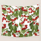 Lush Cherry Orchard Sweet Summer Fruits Wall Tapestry Gallery Image 4